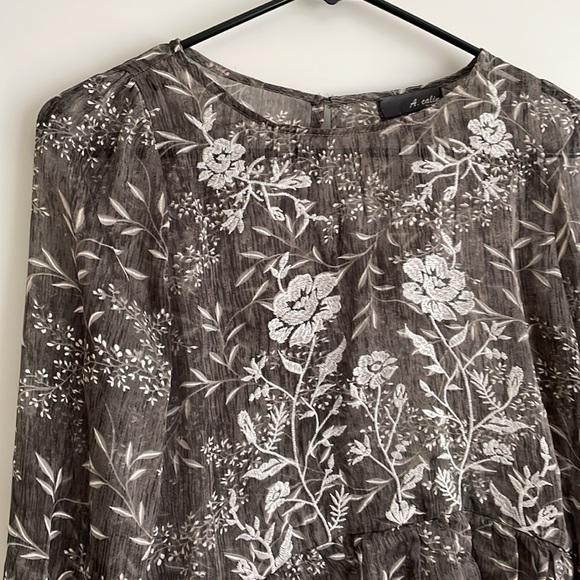 Lulus whispering winds gray floral embroidered top - Picture 5 of 9